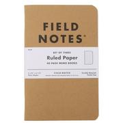 Field Notes Original Kraft FN-02 Ruled 3-Pack, notitieboekjes 