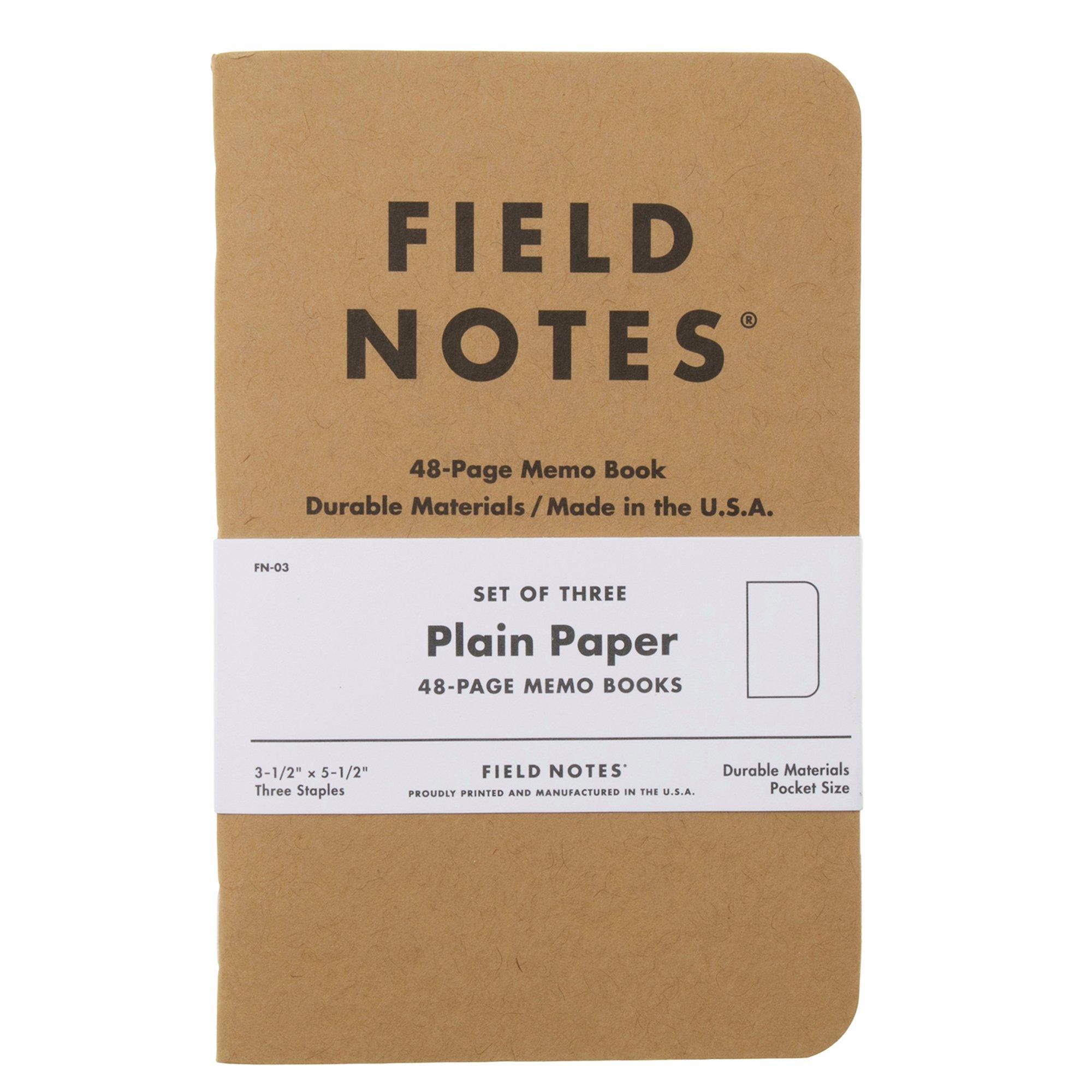 Field Notes Original Kraft FN-03 Plain 3 Pack, notitieboekjes