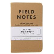 Field Notes Original Kraft FN-03 Plain 3 Pack, notitieboekjes