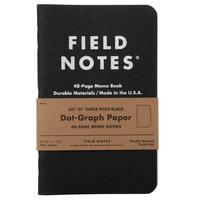 Image for Field Notes Pitch Black Memo Book FN-33 Dot-Graph 3-Pack, notebooks