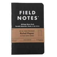 Image for Field Notes Pitch Black Memo Book FN-34 Ruled 3-Pack, notebooks