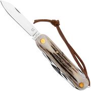 Fox Knives Venatores 226-7-CE, M390 Deer Horn 7 Tools, couteau de poche suisse