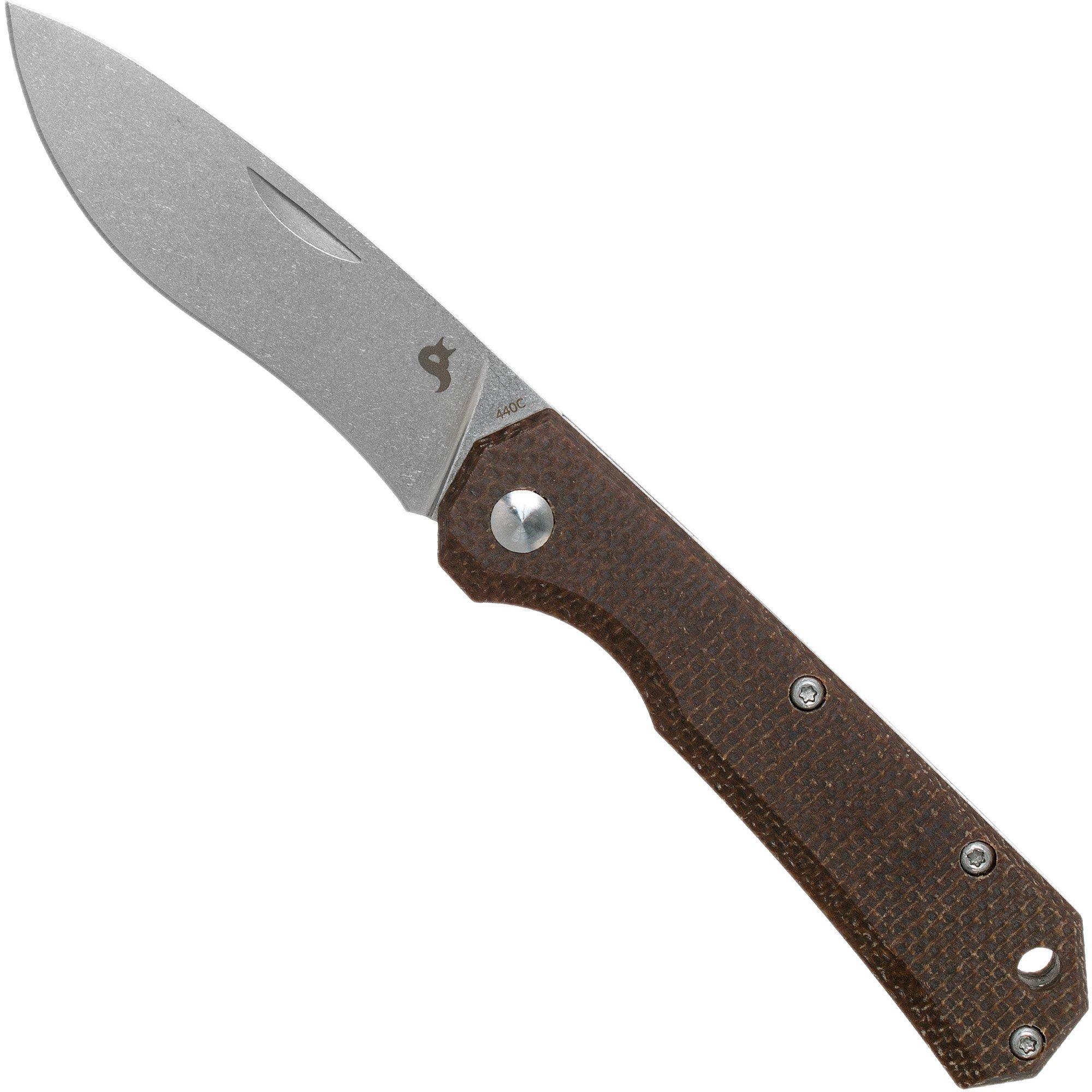 Nóż składany Fox Black Fox Ciol Folding Knife BF-748MIB Dark Brown Micarta, projekt Denis Simonutti
