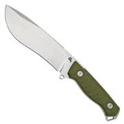Black Fox Golem, Stonewashed D2 Blade, OD Green G10 fixed knife