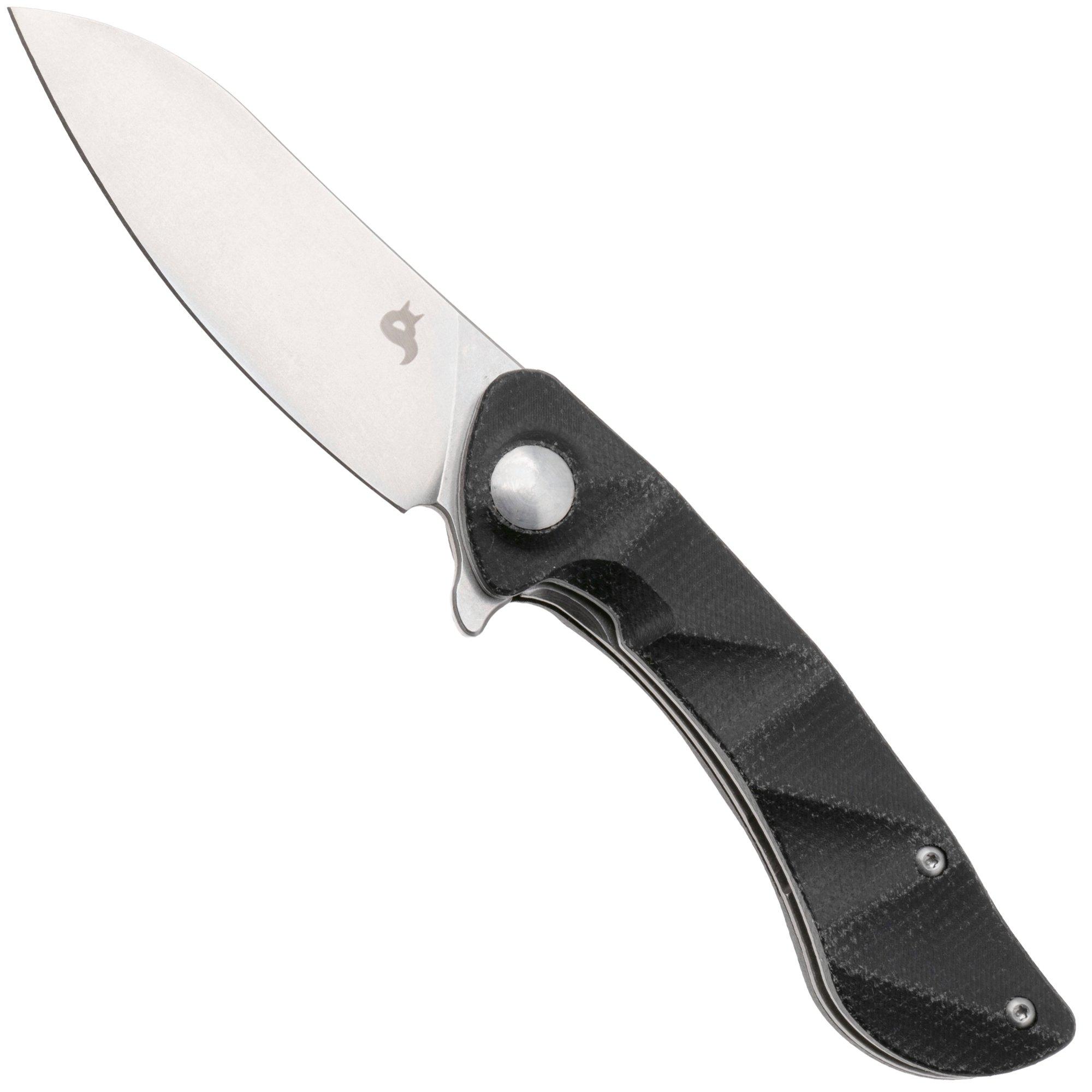 Black Fox Dripper BF-771-MB Stonewashed VG10, Black Micarta, pocket knife
