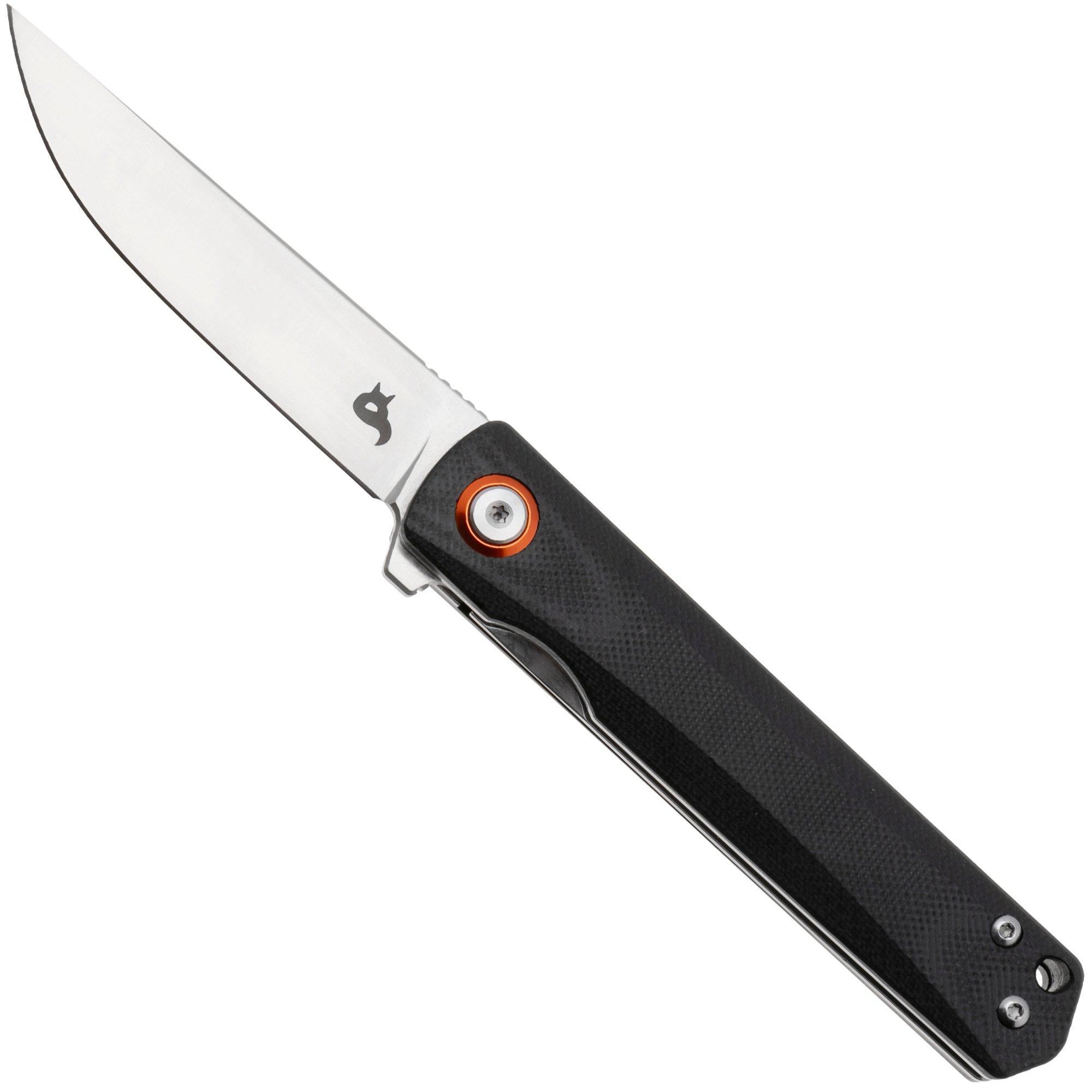 Black Fox Spear BF-783 Satin D2, Black G10, zakmes