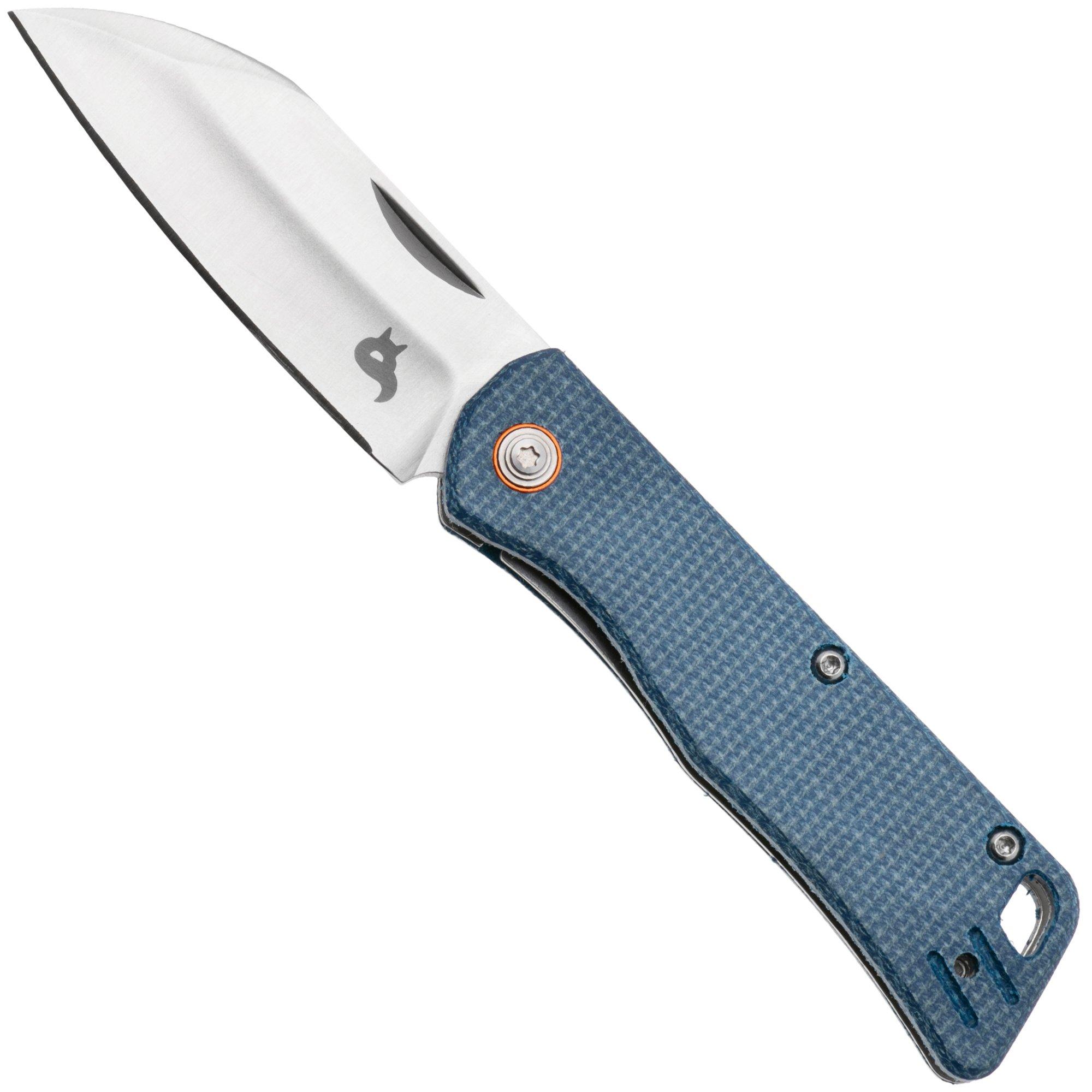 Black Fox Teeny BF-785 Satin D2, Blue Micarta, zakmes