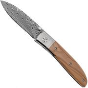 Fox Knives Elite FX-273-DOL Damasteel Super Dense Twist Damascus, Olive Wood, faca de cavalheiro