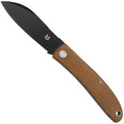 Fox Knives Livri FX-273MCBB Knivesandtools Exclusive, Brown Micarta, Slipjoint-Taschenmesser schwarz