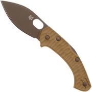 Fox Knives Zero 2.0 Desert Warrior FX-311-CT Coyote FRN, Top Shield Coyote Blade couteau de poche, Jens Ansø design