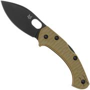 Fox Knives Zero 2.0 Desert Warrior FX-311-OD OD Green FRN, Top Shield Black Blade Taschenmesser, Jens Ansø Design