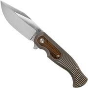 Fox Knives Eastwood Tiger 524TIZW Satin S90V, Titanium Ziricote couteau de poche, Gudy van Poppel design