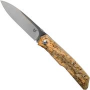 Fox Knives FX-525BE Curly Birch coltello da tasca, Bob Terzuola design