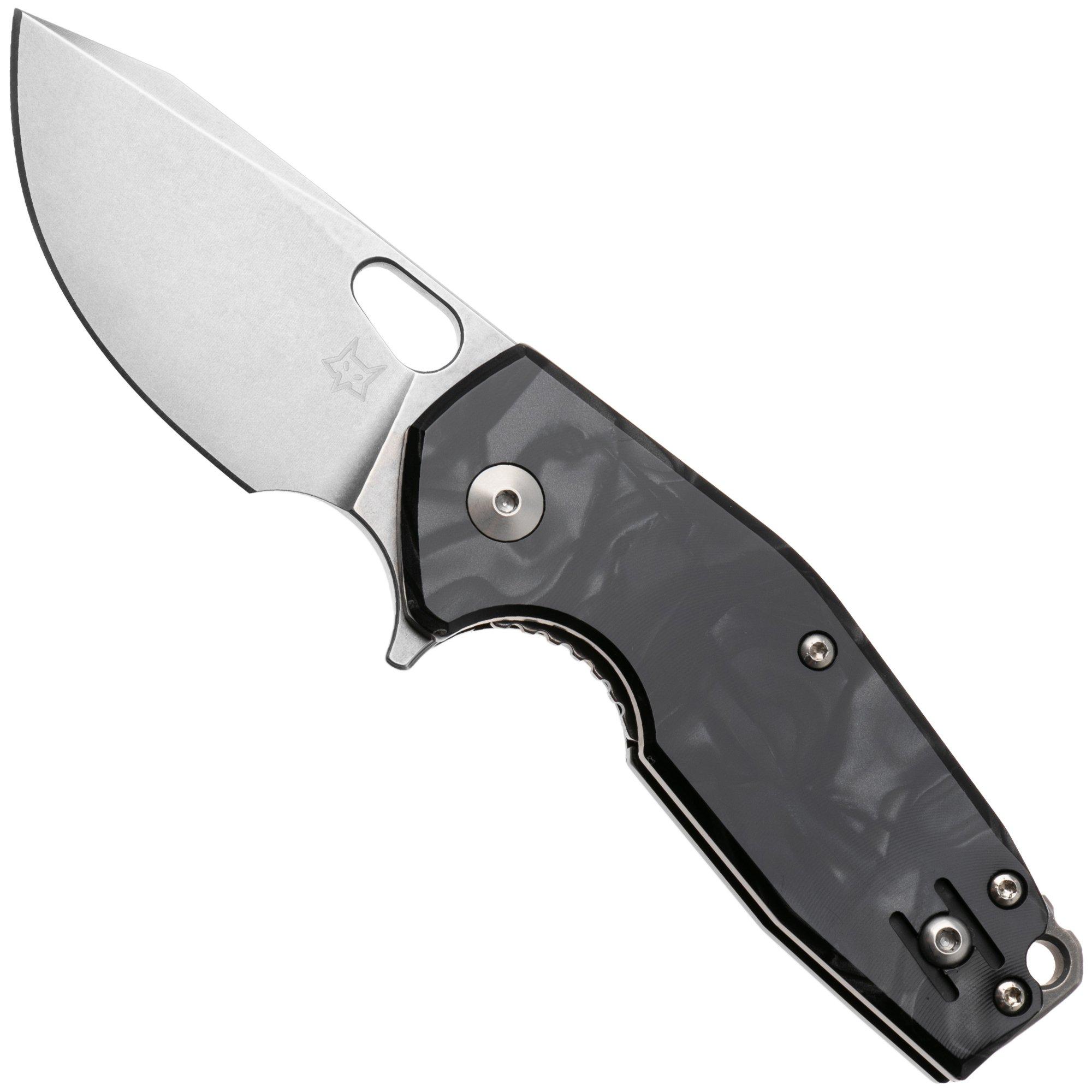 Fox Knives Suru FX-526LI-RB2, Stonewashed M398, Grey Cellulose Acetate, pocket knife, Jesper Voxnaes design