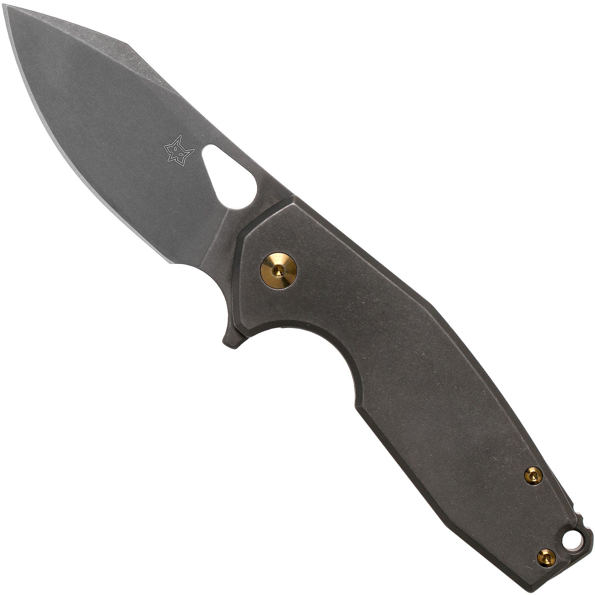 Nóż składany Fox Yaru FX-527TIPVD Stonewashed Black PVD Titanium, projekt Jesper Voxnaes