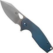 Fox Yaru FX-527TI Stonewashed Blue Titanium pocket knife, Jesper Voxnaes design