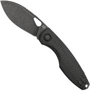 Fox Chilin FX-530-CFDSW PVD Black Stonewashed M398, Carbon Fiber pocket knife, Jesper Voxnaes design