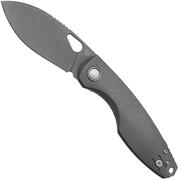Fox Chilin FX-530-TIASW Acid Stonewashed M398, Black Titanium pocket knife, Jesper Voxnaes design