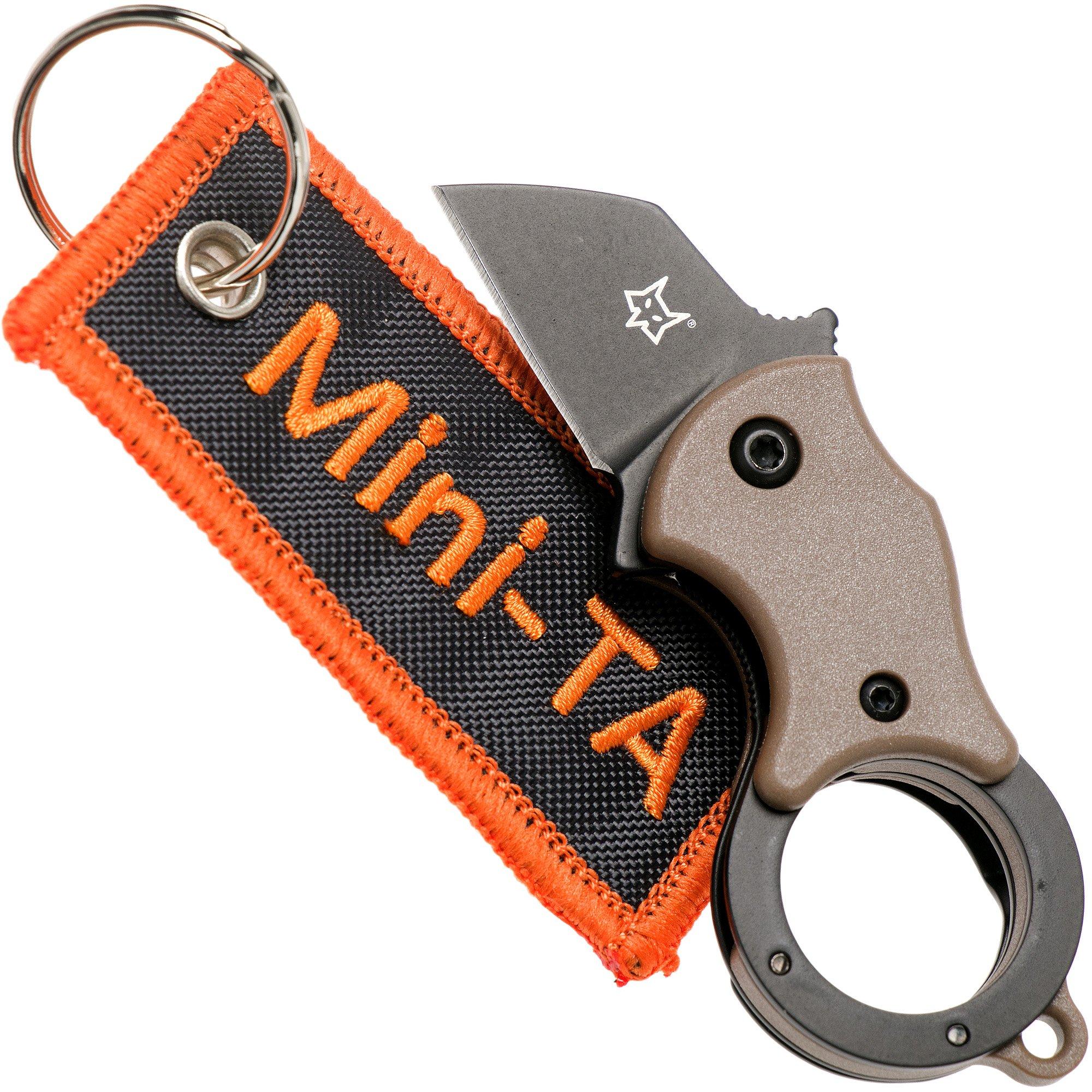 Fox Mini-TA FX-536CBB Coyote & Black, couteau de poche porte-clés