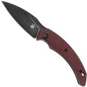 Fox Knives Honos FX-538 MP, Black Idroglider Becut, Plum Jute Micarta couteau de poche, Bastinelli design