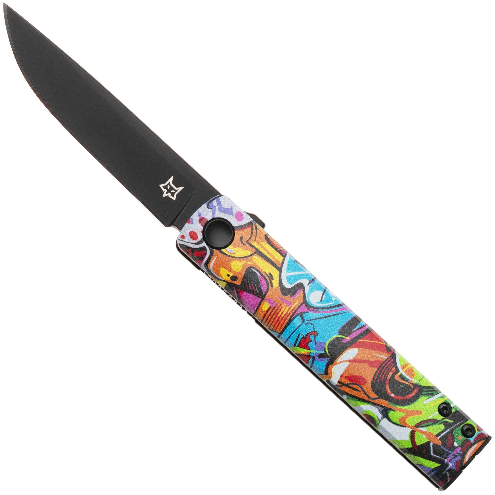 Fox Knives Chnops UV FX-543-A2 Black Idroglider Becut, Black Aluminium Abstract 2 zakmes, Riccardo Gobbato design