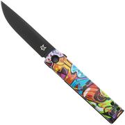 Afbeelding voor Fox Knives Chnops UV FX-543-A2 Black Idroglider Becut, Black Aluminium Abstract 2 zakmes, Riccardo Gobbato design