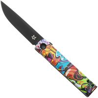 Afbeelding voor Fox Knives Chnops UV FX-543-A2 Black Idroglider Becut, Black Aluminium Abstract 2 zakmes, Riccardo Gobbato design