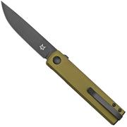 Fox Knives Chnops, FX-543 ALG, Green Aluminum, Black Becut navalha, Riccardo Gobbato design