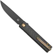 Fox Knives Chnops, FX-543 CFBR, Carbonfiber, Bronze Hardware, Black M390 Taschenmesser, Riccardo Gobbato Design