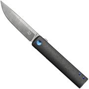 Fox Knives Chnops, FX-543 DBL, Black Titanium, Damasteel Gysinge Taschenmesser, Riccardo Gobbato Design