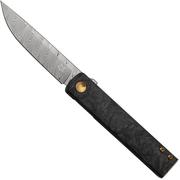 Image for Fox Knives Chnops, FX-543 DCF, Carbonfiber, Bronze Hardware, Damasteel Gysinge pocket knife, Riccardo Gobbato design