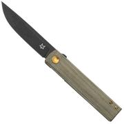 Fox Knives Chnops, FX-543MI, OD Green Micarta, M390, couteau de poche, Knivesandtools Exclusive