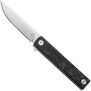 Afbeelding voor Fox Knives Chnops Heritage FX-544-DMB Stonewashed Hybrid Cryo, Dark Matter Black Carbon Fibre zakmes, Riccardo Gobbato design