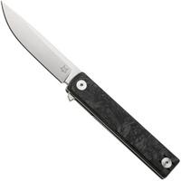 Afbeelding voor Fox Knives Chnops Heritage FX-544-DMB Stonewashed Hybrid Cryo, Dark Matter Black Carbon Fibre zakmes, Riccardo Gobbato design