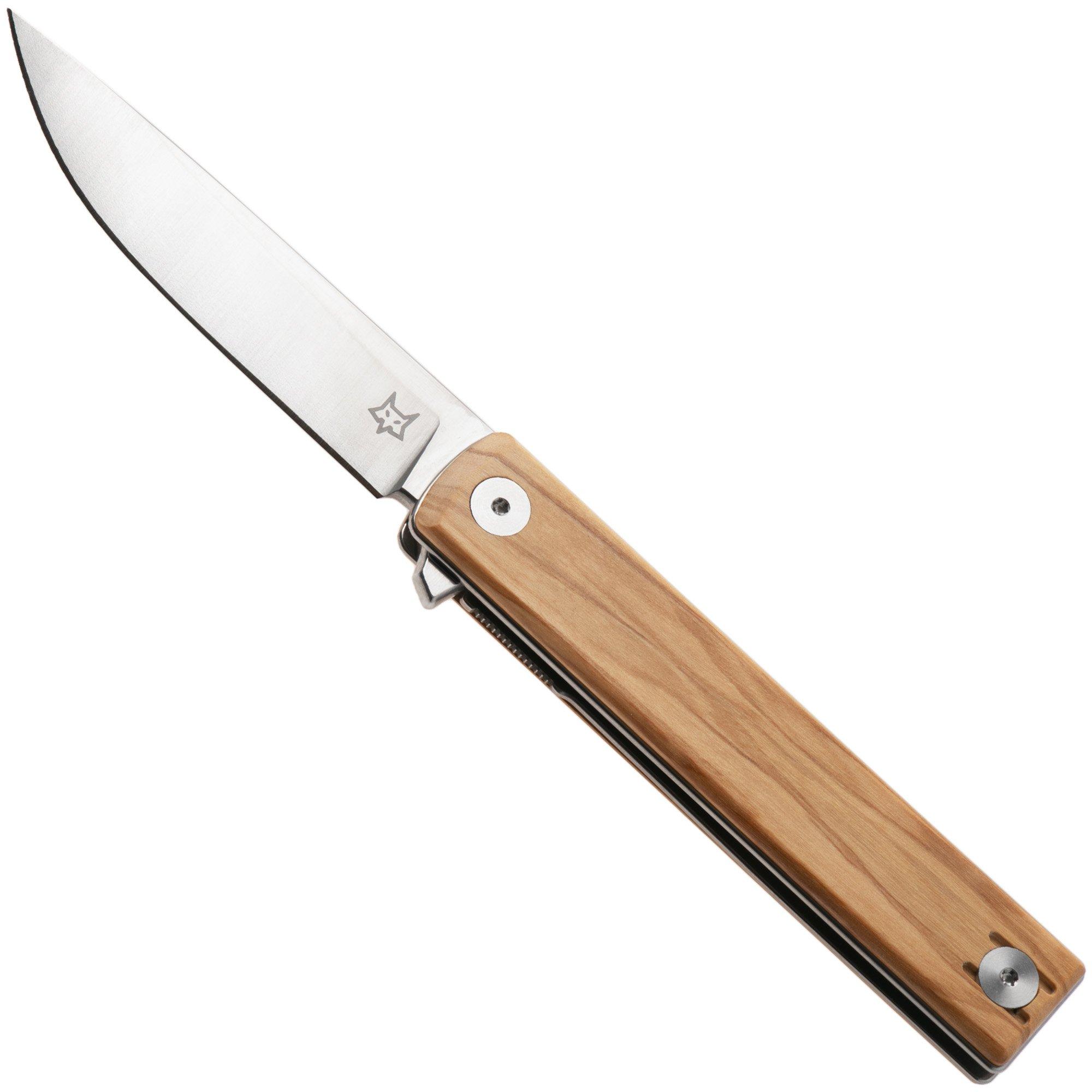 Fox Knives Chnops Heritage FX-544-OL Satin Hybrid Cryo, Olive Wood zakmes, Riccardo Gobbato design