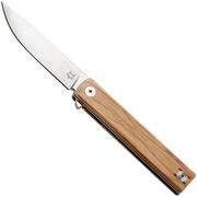 Afbeelding voor Fox Knives Chnops Heritage FX-544-OL Satin Hybrid Cryo, Olive Wood zakmes, Riccardo Gobbato design