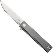 Afbeelding voor Fox Knives Chnops Heritage FX-544-TI Stonewashed Hybrid Cryo, Sandblasted Titanium zakmes, Riccardo Gobbato design