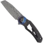 Fox Metamorphosis FX-556-A1 Damascus Sheepsfoot, Black Titanium, Timascus Bolster Taschenmesser
