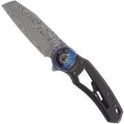 Fox Metamorphis FX-556-A1 Damascus Sheepsfoot, Black Titanium, Timascus bolster navaja