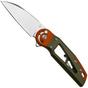 Imagen para Fox Metamorphosis FX-556-B5 M390 Satin Wharncliffe, Green Aluminium, Orange Aluminium bolster, navaja