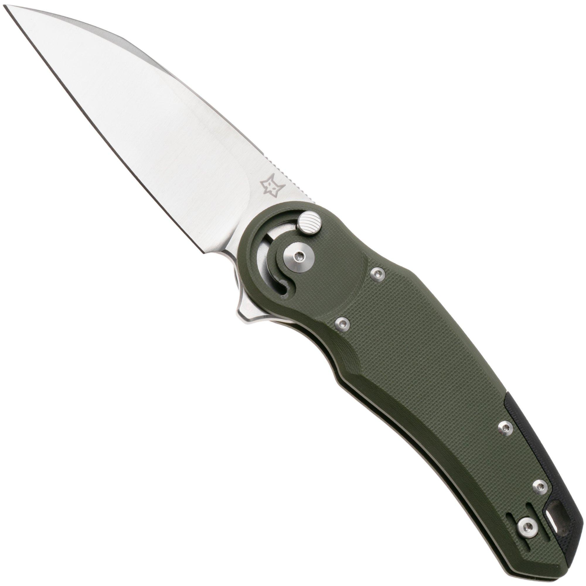 Fox Metamorphosis FX-556-G10OD, Satin M390 Wharncliffe, OD Green G10 zakmes
