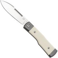 Image for Fox Gunstock FX-558 BO, Satin M390, Titanium White Micarta, pocket knife