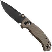 Fox Knives Anzu FX-560-ALBR CPM MagnaCut Black PVD, Aluminium Bronze zakmes, Les George design