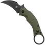 Afbeelding voor Fox Knives Black Bird FX-591OD Green G10 Black Blade, karambit zakmes, Bastinelli design