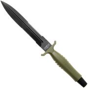 Afbeelding voor Fox FKMD Veleno, FX-596G10ODAF, Black Top Shield Böhler N690Co, OD Green G10, tweezijdig geslepen dolkmes