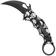 Image for Fox FX-599 ALB-5 Skull Pattern, Black Idroglider Böhler N690Co, Engraved Aluminum, karambit