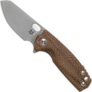 Fox Baby Core FX-608MC Natural Canvas Micarta Taschenmesser, Jesper Voxnaes Design