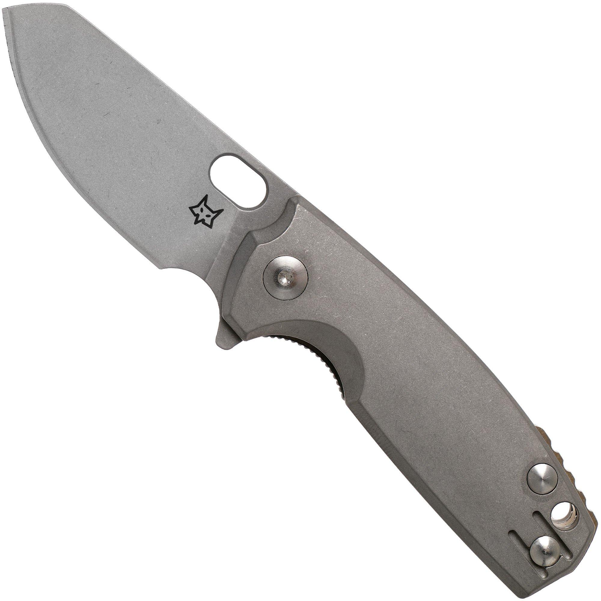 Nóż składany Fox Baby Core FX-608TI Stonewashed Titanium, projekt Jesper Voxnaes