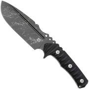 Fox Knives Uro FX-623-BA, Acid Washed Niolox, Black G10 couteau fixe, Wander Tactical design