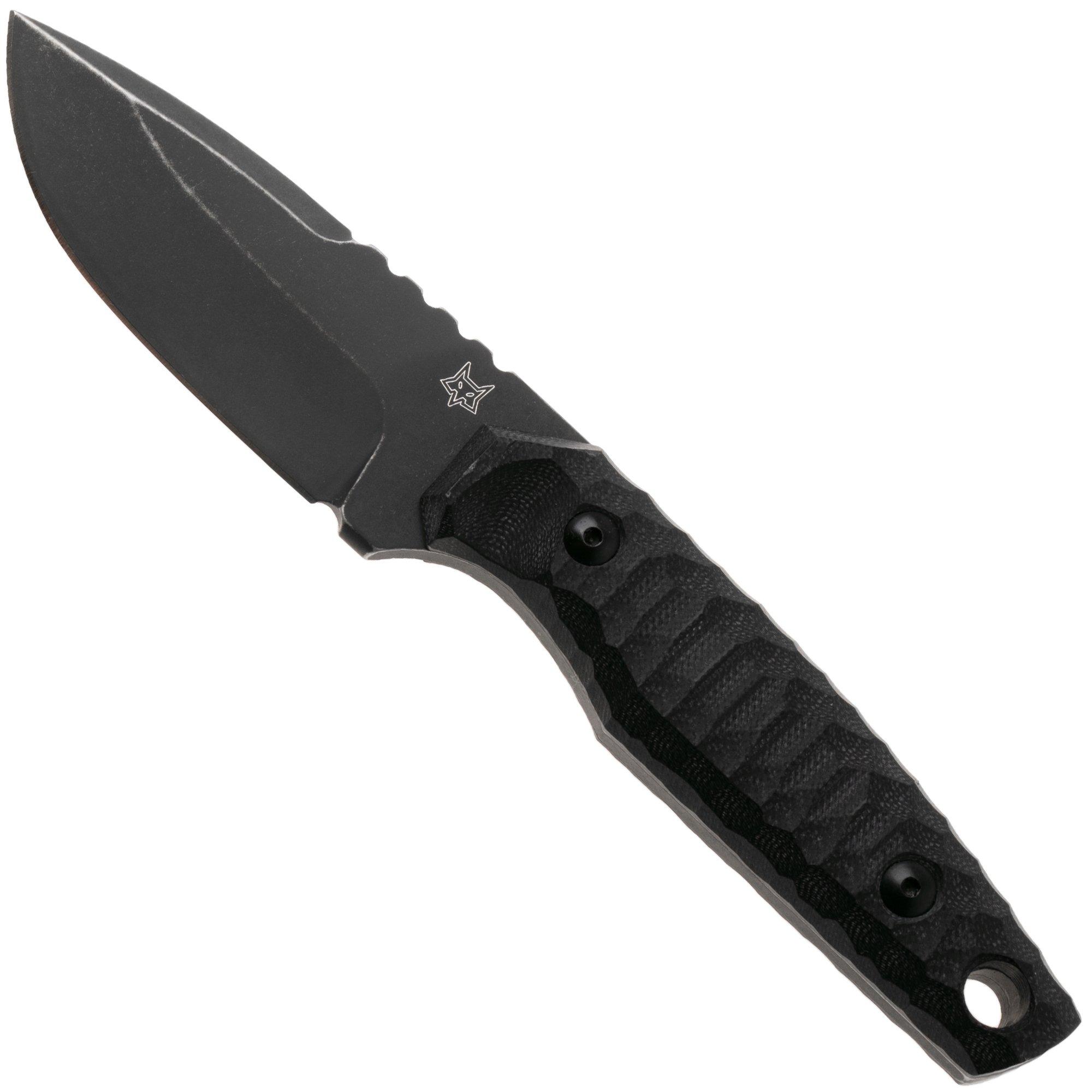 Nóż z głownią stałą Fox FKMD KS FX-627-G10B, Top Shield Niolox, Black G10, projekt GZ Tactical